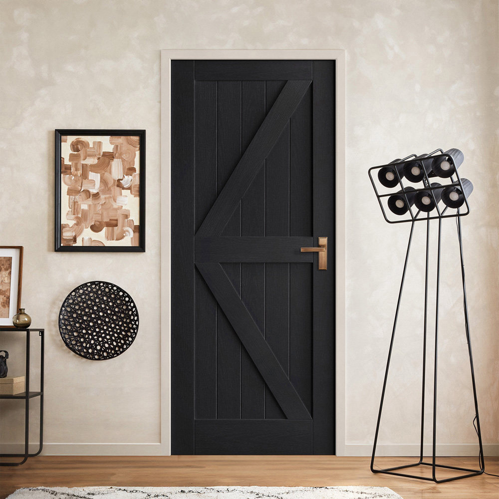 Black Oak Fully Finished Barn Internal Door 1981 x 686 x 35mm Image 2