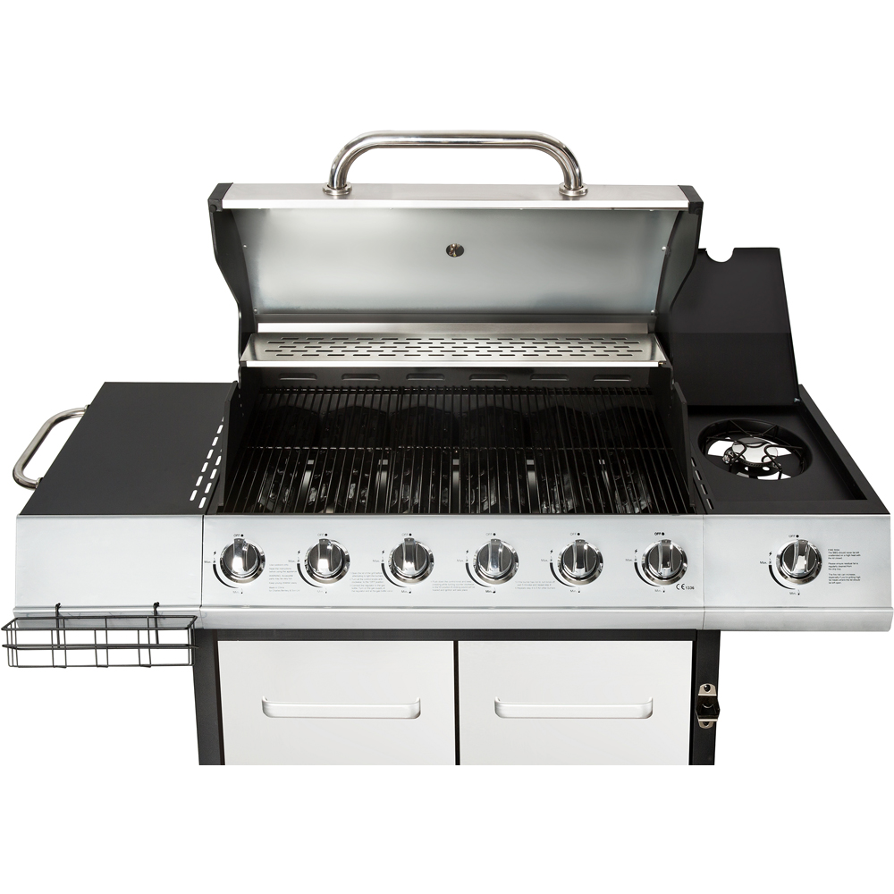 Charles Bentley Premium 6 + 1 Burner Gas BBQ Silver Image 5