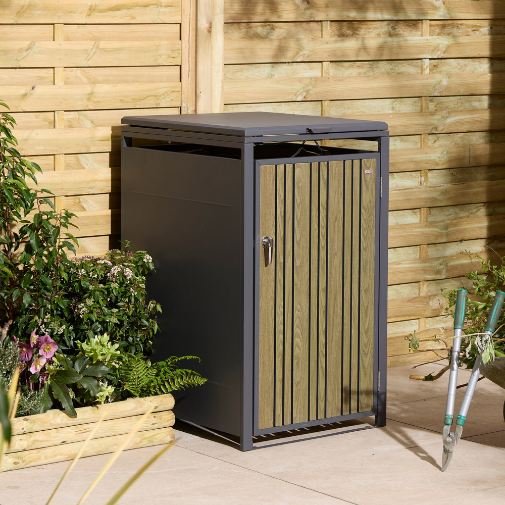 Rowlinson Wimbledon Oak Wheelie Bin Store Image 2