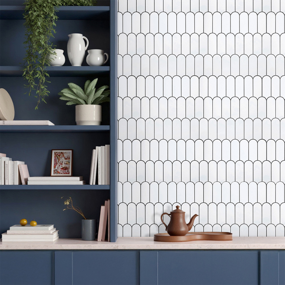 Living and Home Light Grey Arch Self Adhesive Wall Sticker 10 Pack Image 8