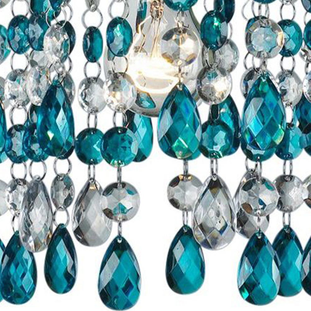 Happy Homewares Teal Acrylic Droplets Contemporary Pendant Shade Image 2