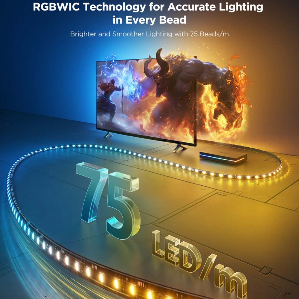 Govee AI Sync Box 2 RGBWIC LED Smart TV Backlight Kit 55-65 inch Image 6