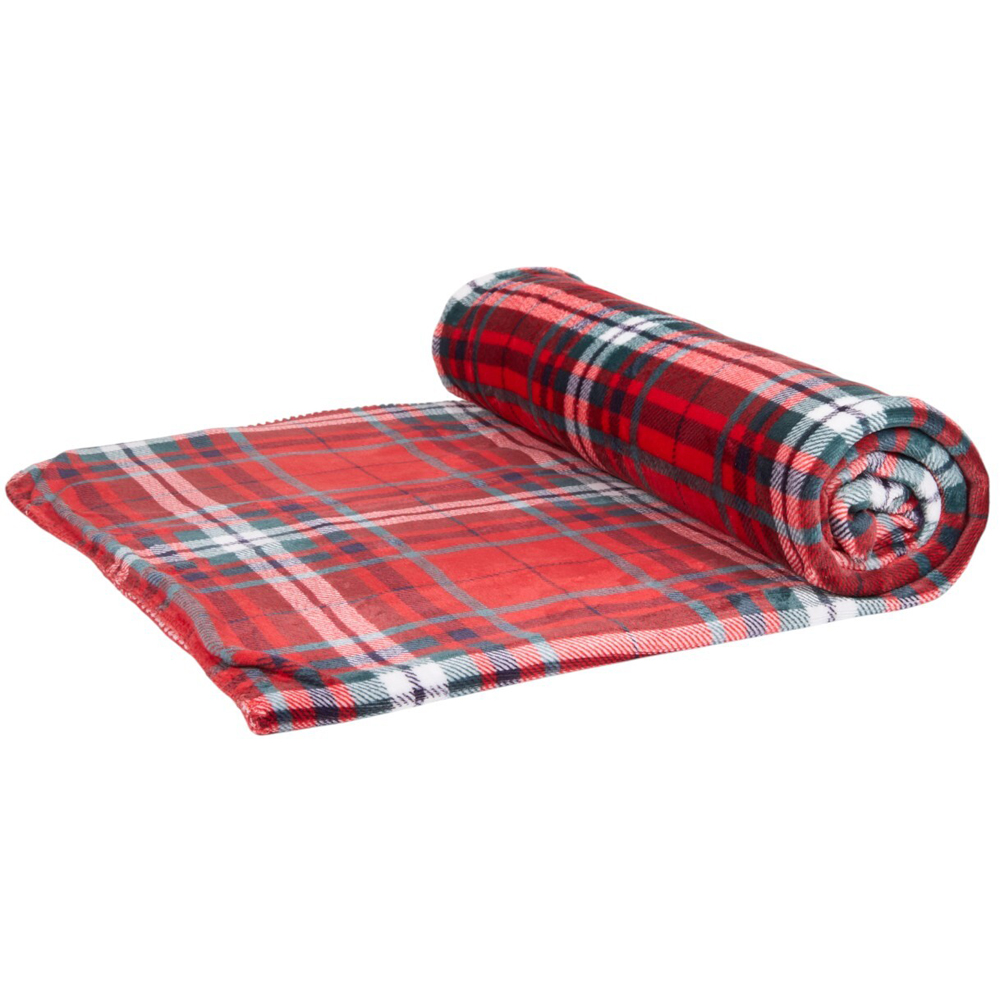 Cameron Check Sherpa Throw - Red Image 6