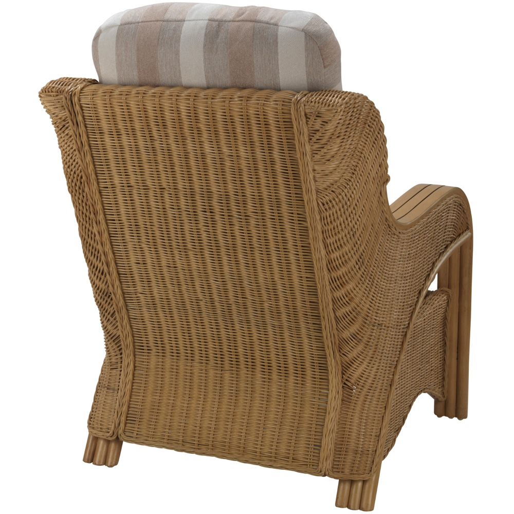 Desser Furniture Opera Light Oak Natural Rattan Duke Beige Stripe Armchair Image 3