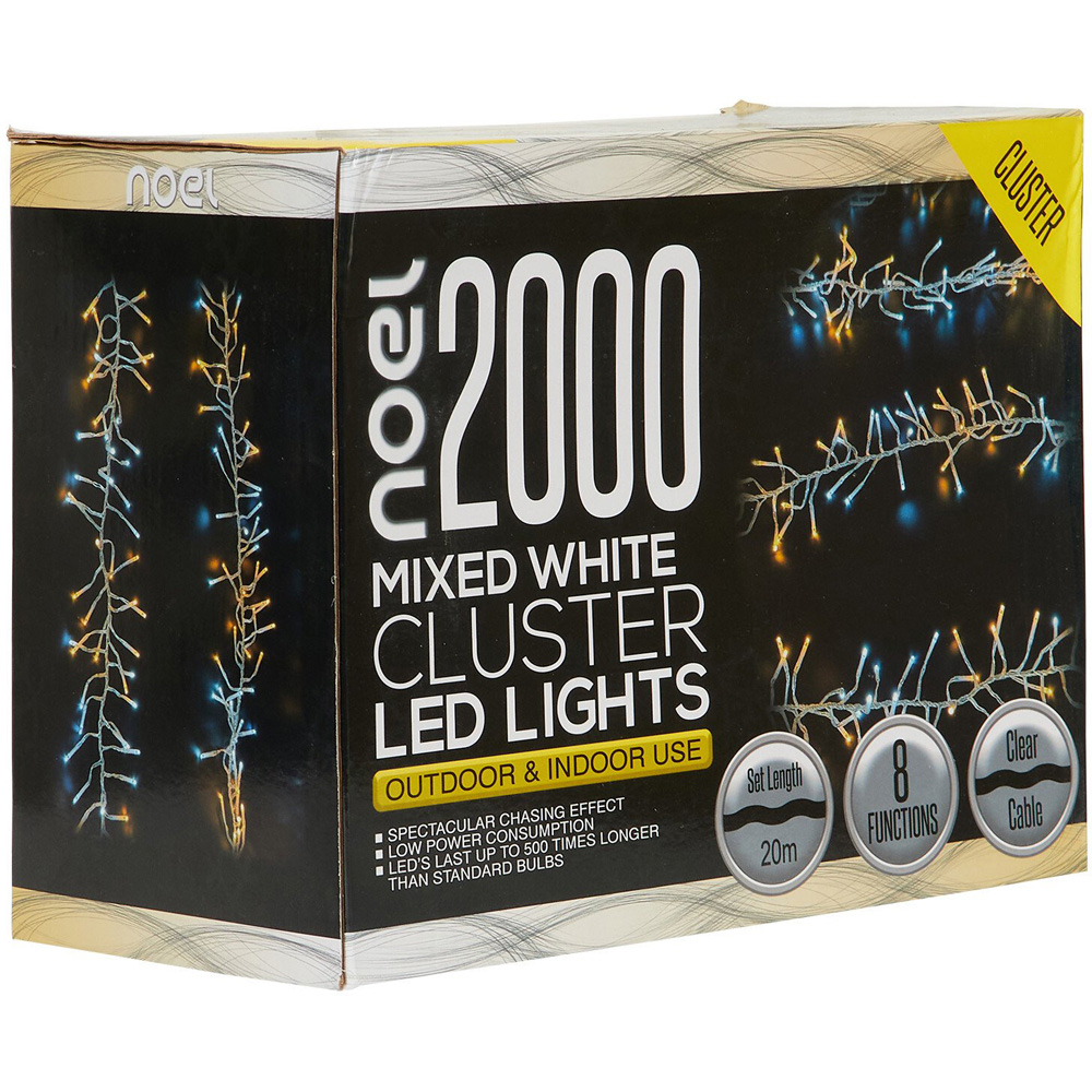 2000 Cluster LED Lights Mixed White - White Image 2