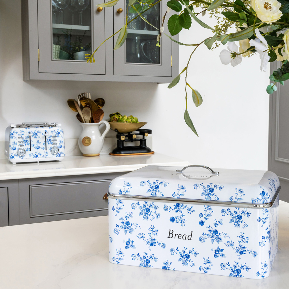 Laura Ashley Cream Floral Bread Bin Image 5