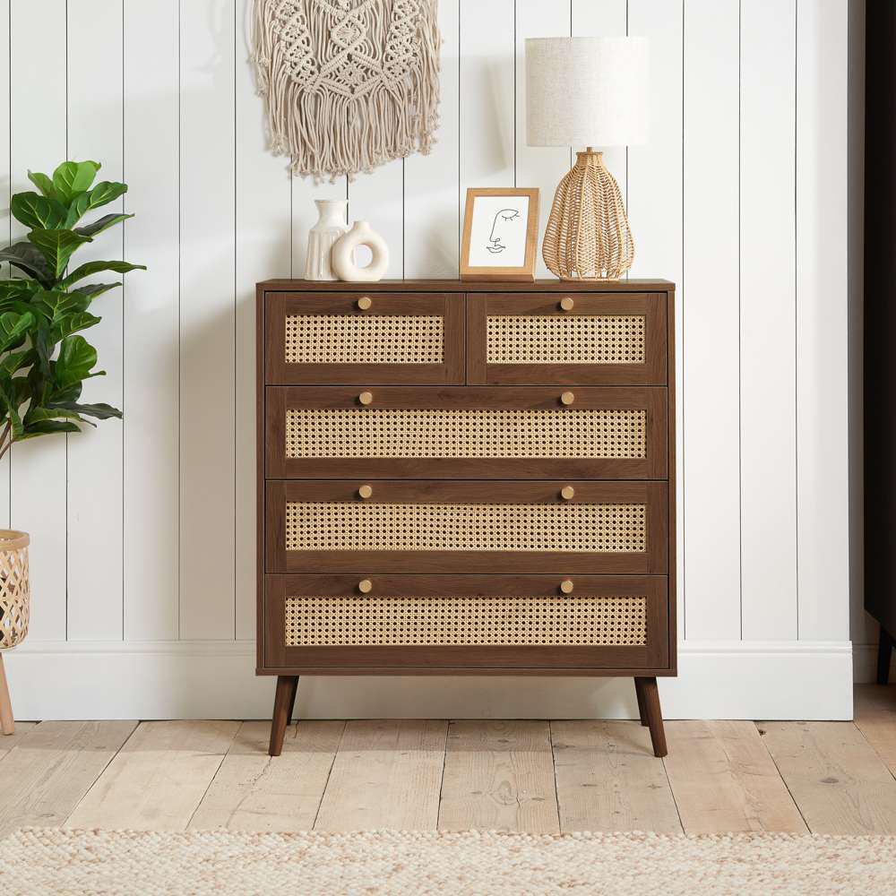 Croxley 5 Drawer Rattan Chest of Drawers Image 6