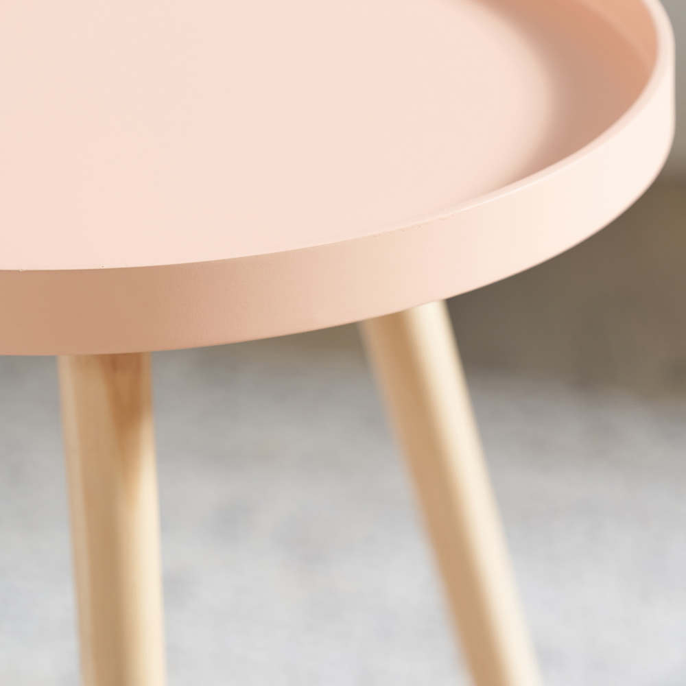 Pacific Lifestyle Halston Apricot Wood Veneer and Natural Pine Wood Side Table Image 3