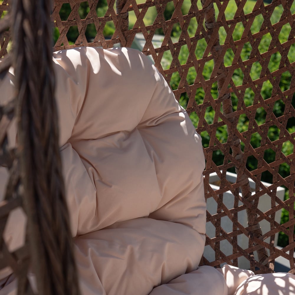 Artemis Home Alston 2 Seater Cream Garden Hanging Egg Chair Image 4