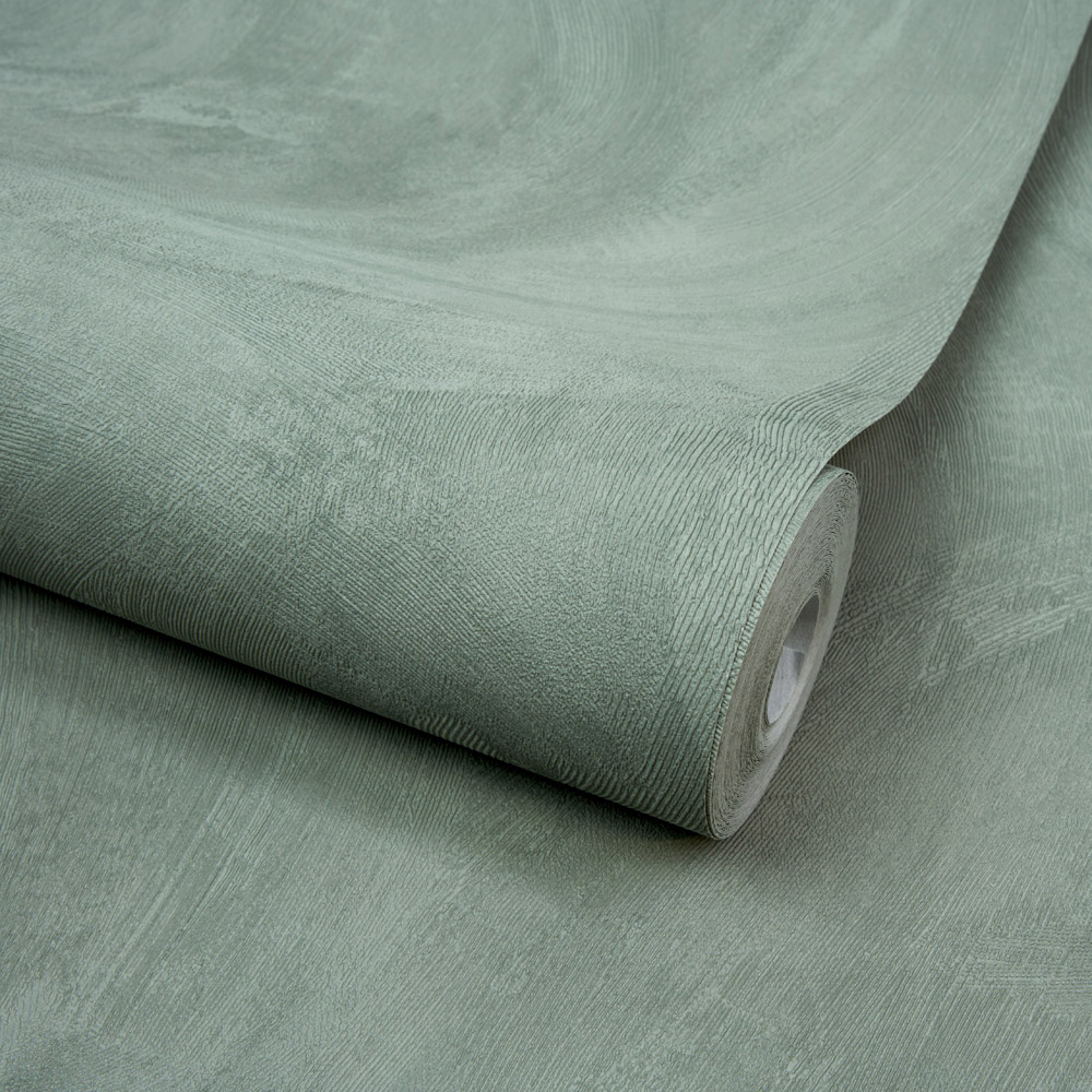 Grandeco Sera Rustic Limewash Chalk Plaster Effect Textured Sea Green Wallpaper Image 2