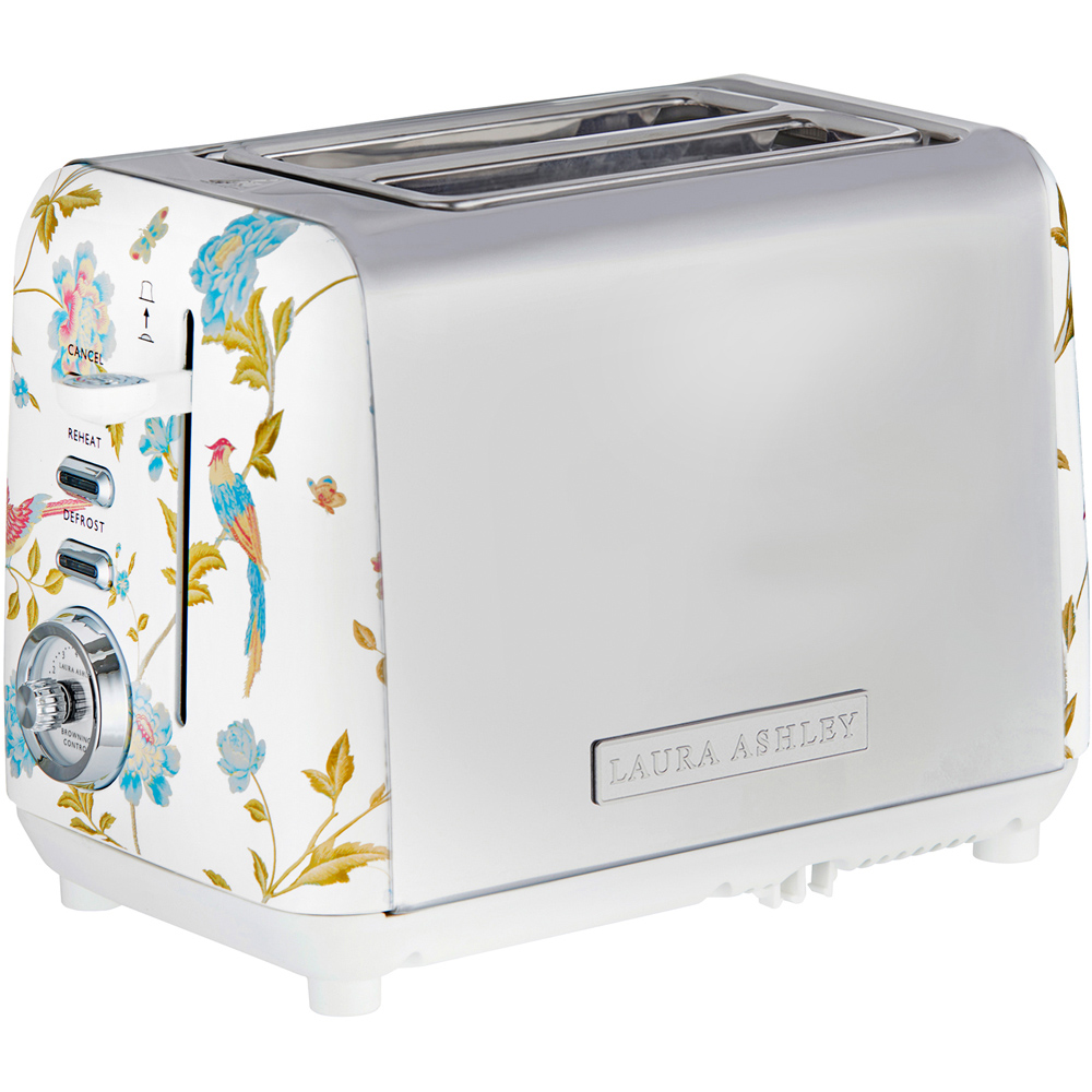 VQ Laura Ashley White Elveden Print 2 Slice Toaster and Kettle Bundle 3 Image 4