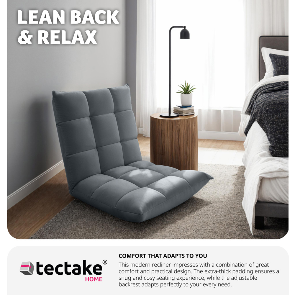 tectake Snooze 2 in 1 Grey Recliner Armchair and Lounger Image 7