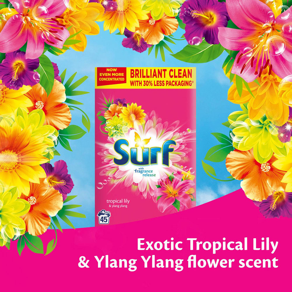 Surf Tropical Lily and Ylang Ylang Laundry Powder 45 Washes 2.25kg 4 Pack Image 6