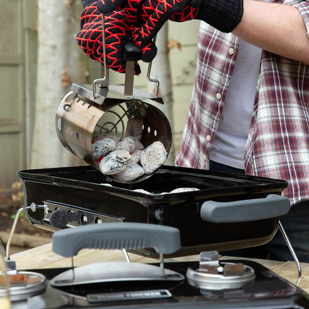 George Foreman Stainless Steel Quick Fire Compact Charcoal Chimney Starter Image 5