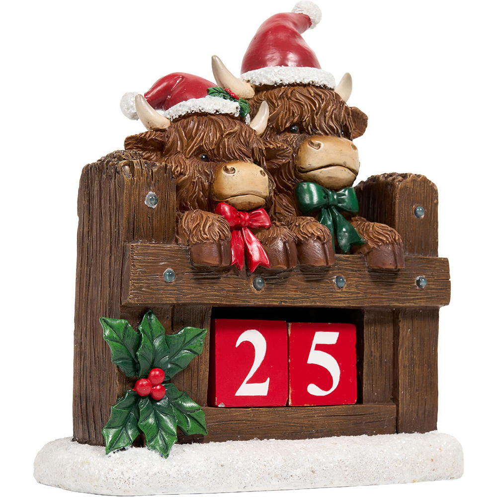 Light Up Highland Cow Advent Calendar - Brown Image 5