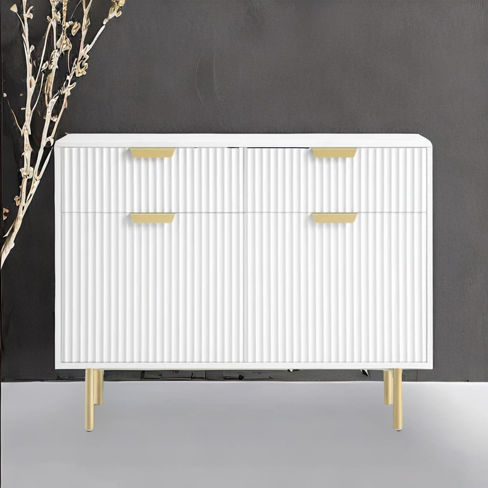 Kosy Koala 2 Door 2 Drawer White and Gold Side Cabinet Image 3