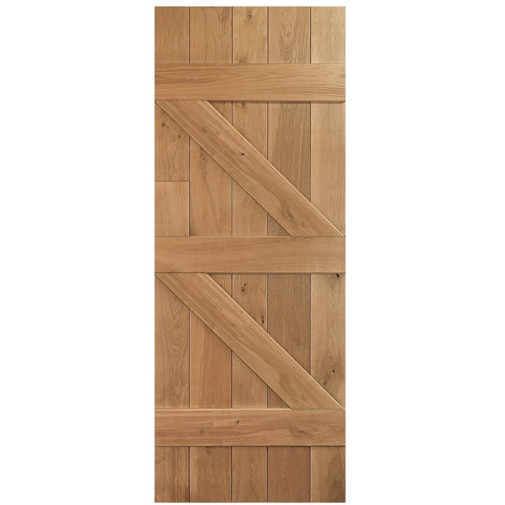 Rustic Oak Veneer 3 Ledged Solid Door 1981 x 838 x 40mm Image 4