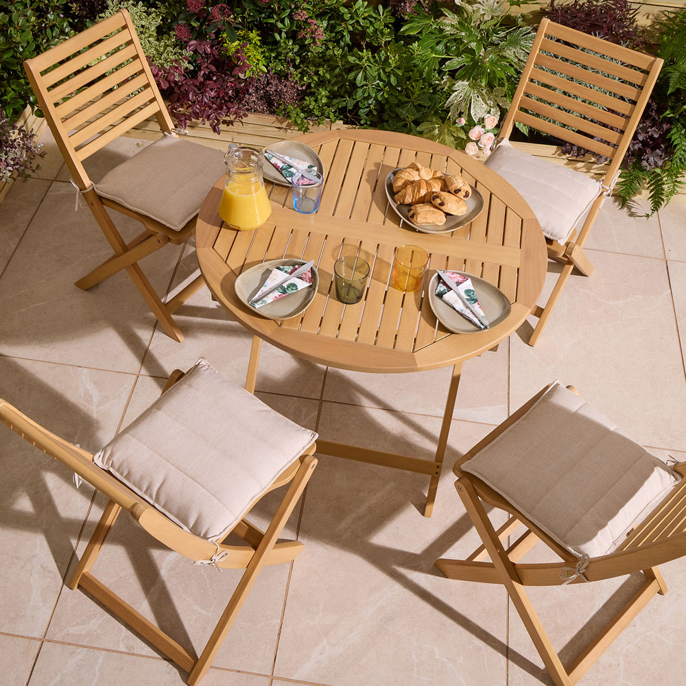 Rowlinson Ashdown 4 Seater Folding Dining Set with Cushions Image 8