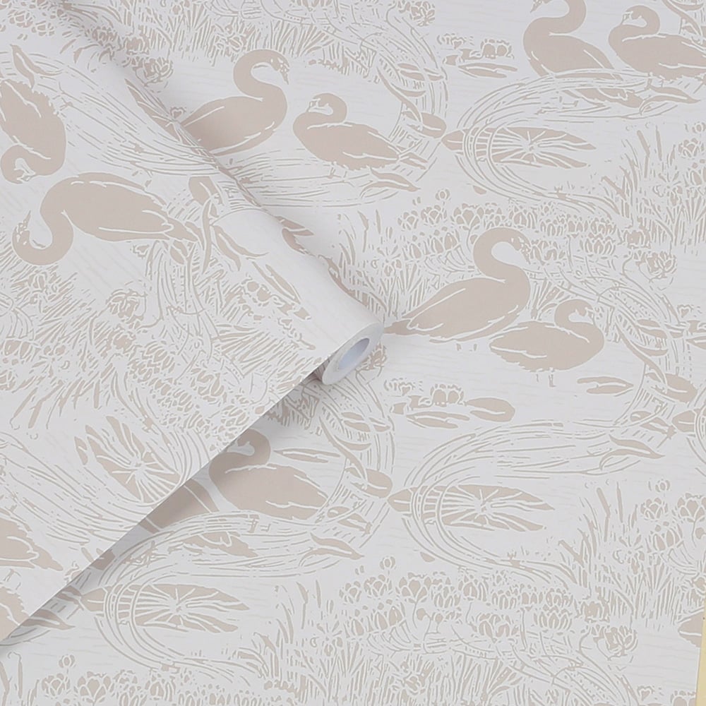Laura Ashley Swans Dove Grey Wallpaper Image 2