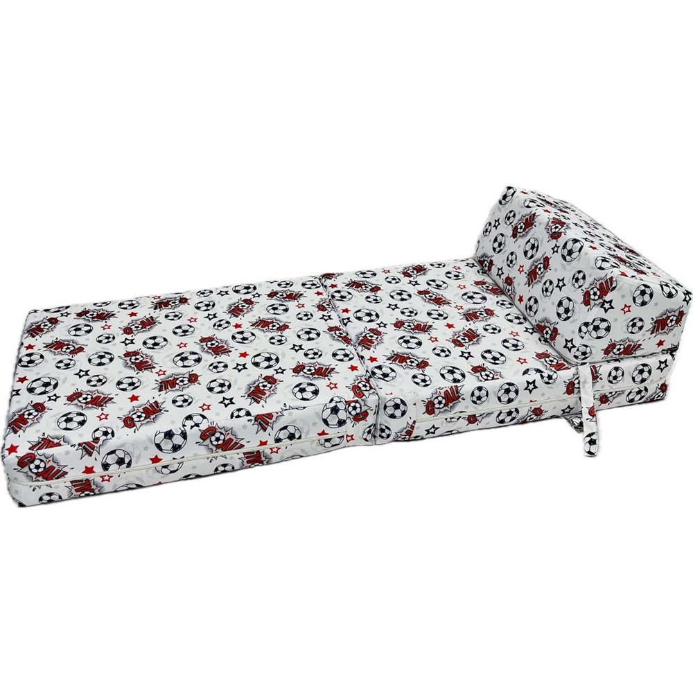 Kaikoo Single White Goal Print Foldable Chair Bed Image 3