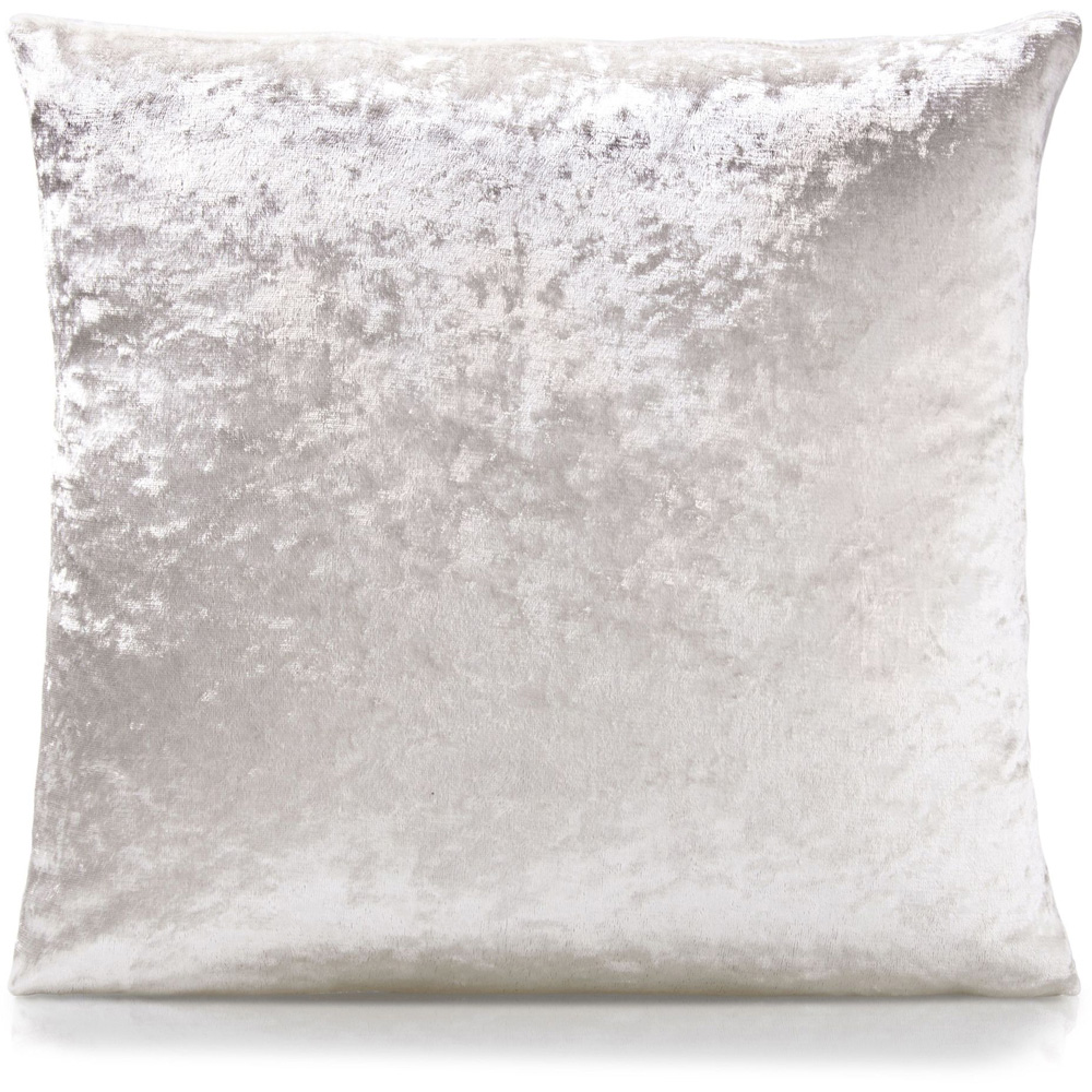 Alan Symonds Cream Crushed Velvet Cushion with Polyester Filled Pad 45 x 45cm 4 Pack Image 3