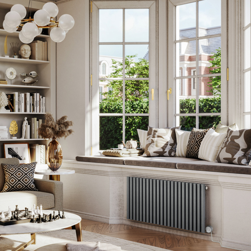 Terma Rolo-Room E Wi-Fi Salt n Pepper Electric Radiator 1000W 580 x 1195mm Image 2