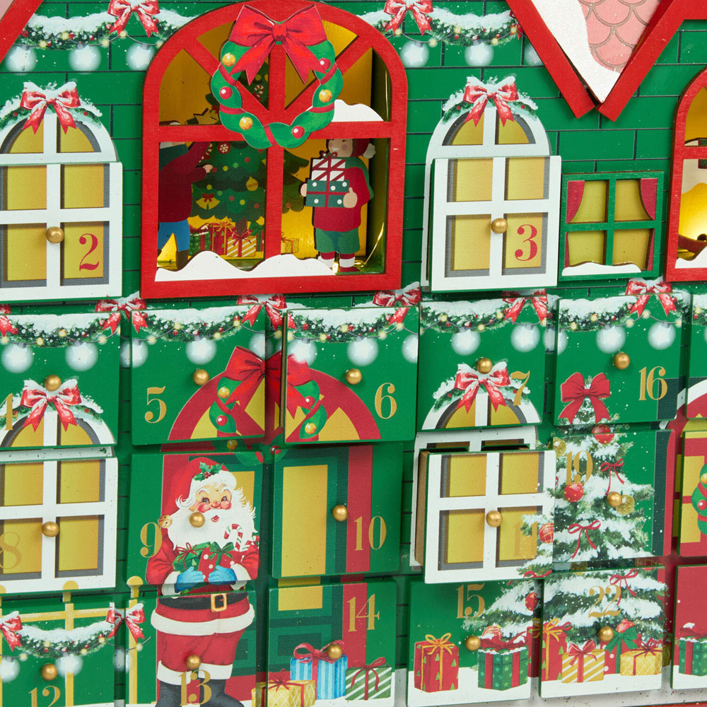 Wooden Christmas House Advent Calendar Image 5