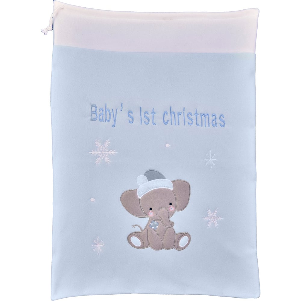 Single Baby's 1st Christmas Elephant Present Sack in Assorted styles Image 2