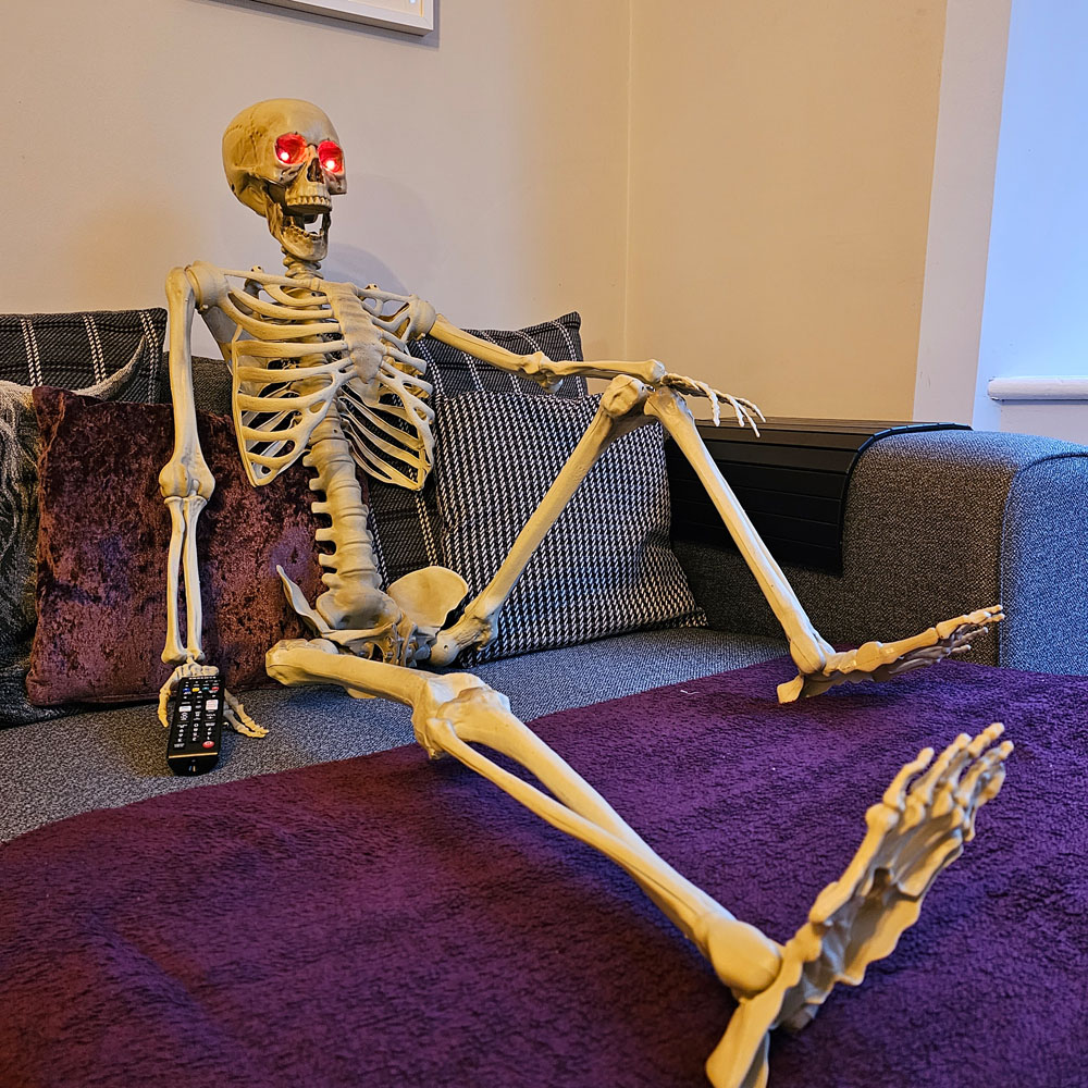 Samuel Alexander Full Body Posable LED Skeleton Decoration 5ft Image 2