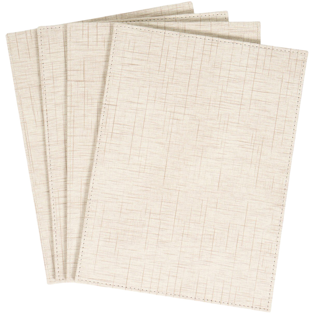 Set of 4 Faux Leather Placemats Natural Image 2
