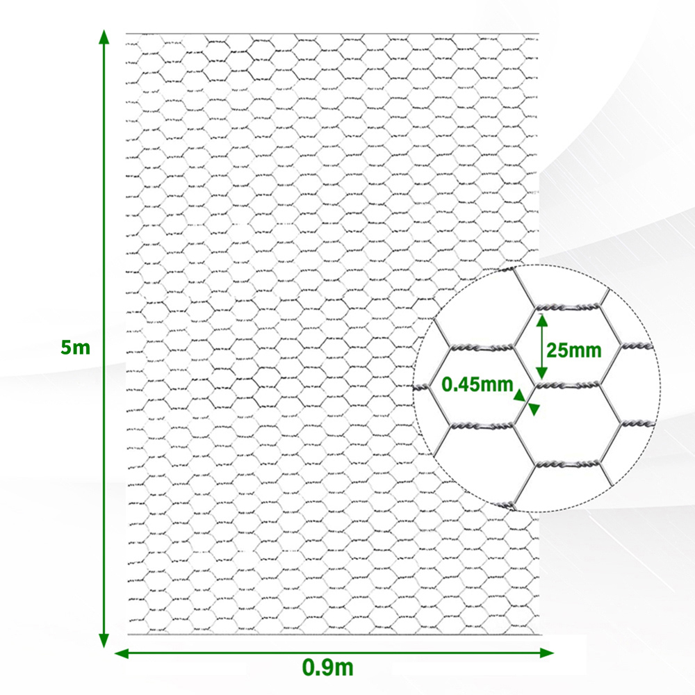 Living and Home Galvanized Hexagonal Wire Mesh Fence Netting 5m Image 6