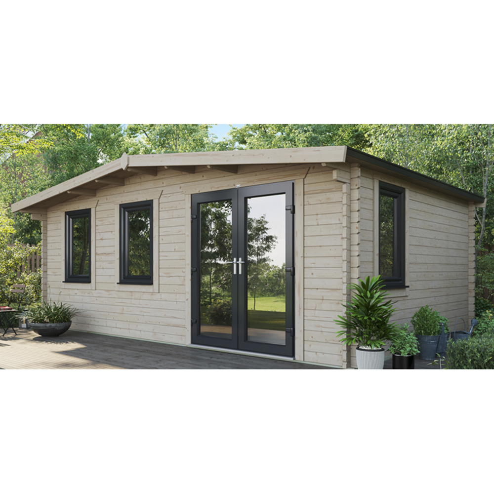 Power Sheds 14 x 20ft Right Double Door Chalet Log Cabin Image 9