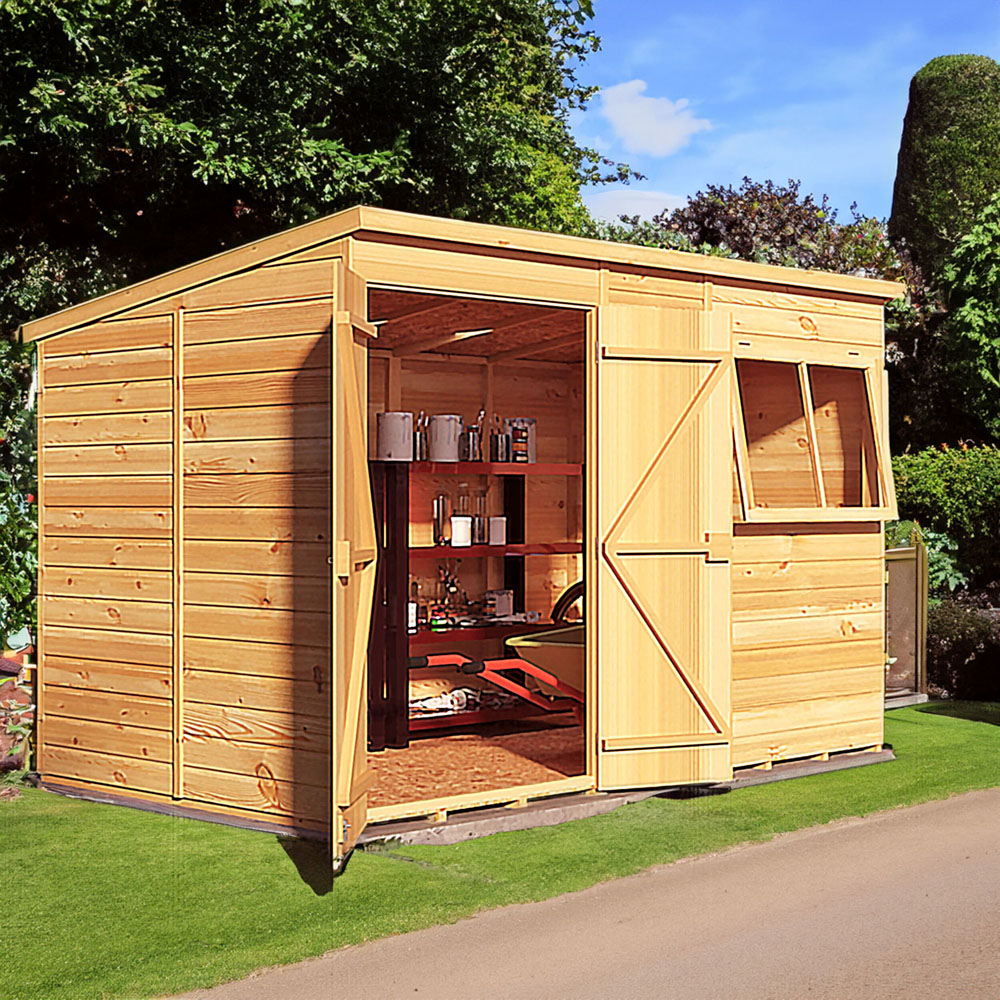 Shire 10 x 6ft Shiplap Pent Garden Shed Image 2