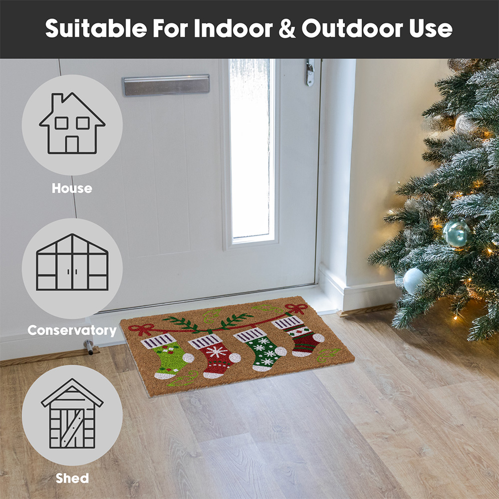 JVL Latex Backed Coir Stockings Entrance Doormat 40 x 58cm Image 5