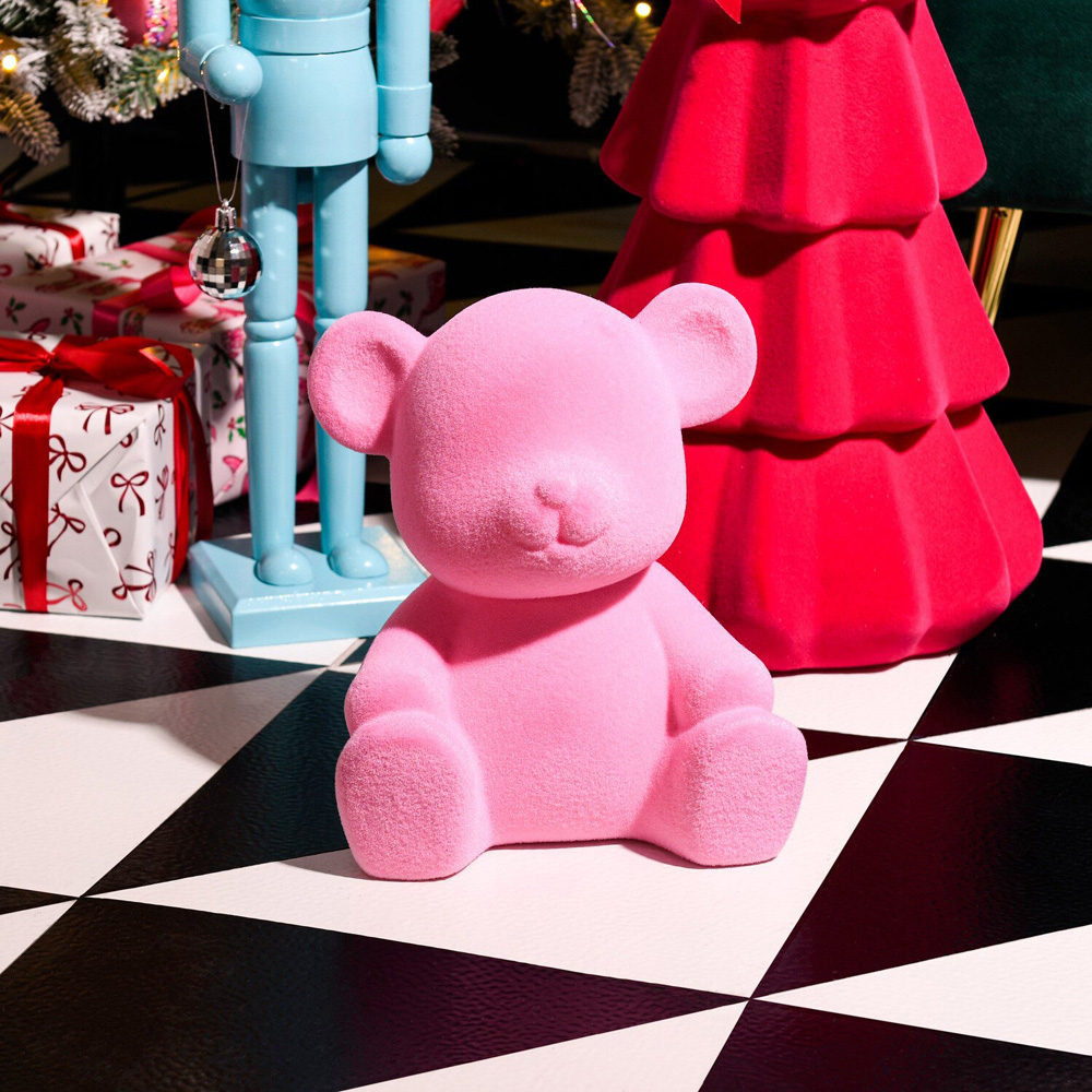 Flocked Bear Ornament Image 2