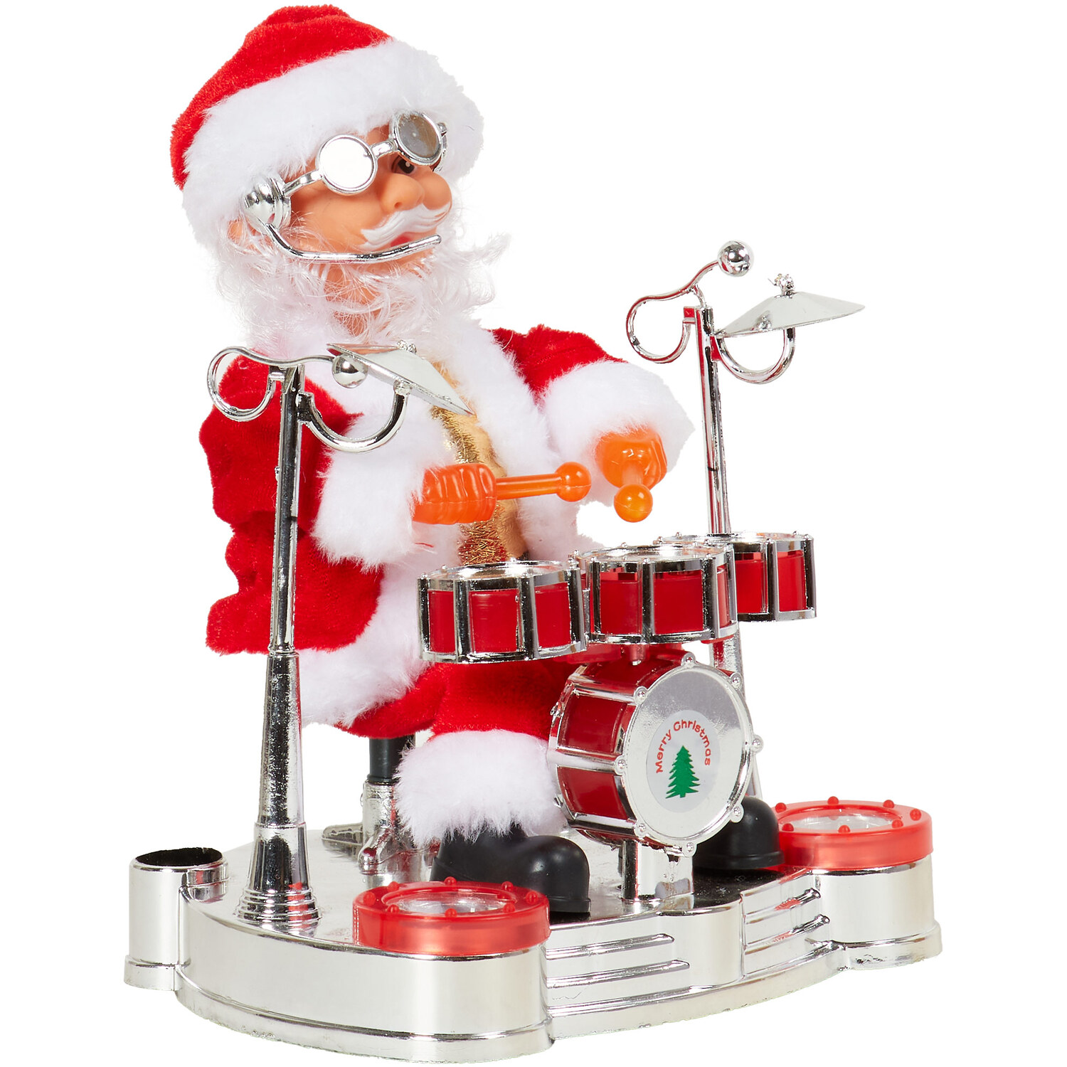 Animated Musical Santa Piano / Drums - Red Image 8