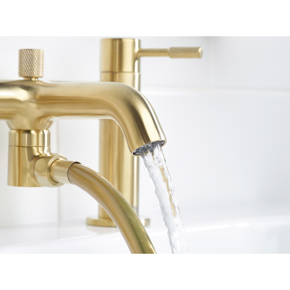 Bristan Molida Brushed Brass Bath Shower Mixer Tap with Handset Image 3