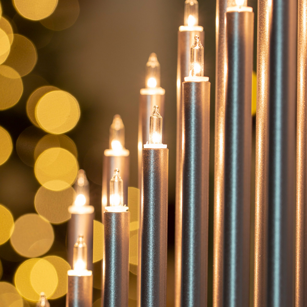 The Christmas Workshop Silver 33 White Fairy Light Candle Bridge Light Image 3