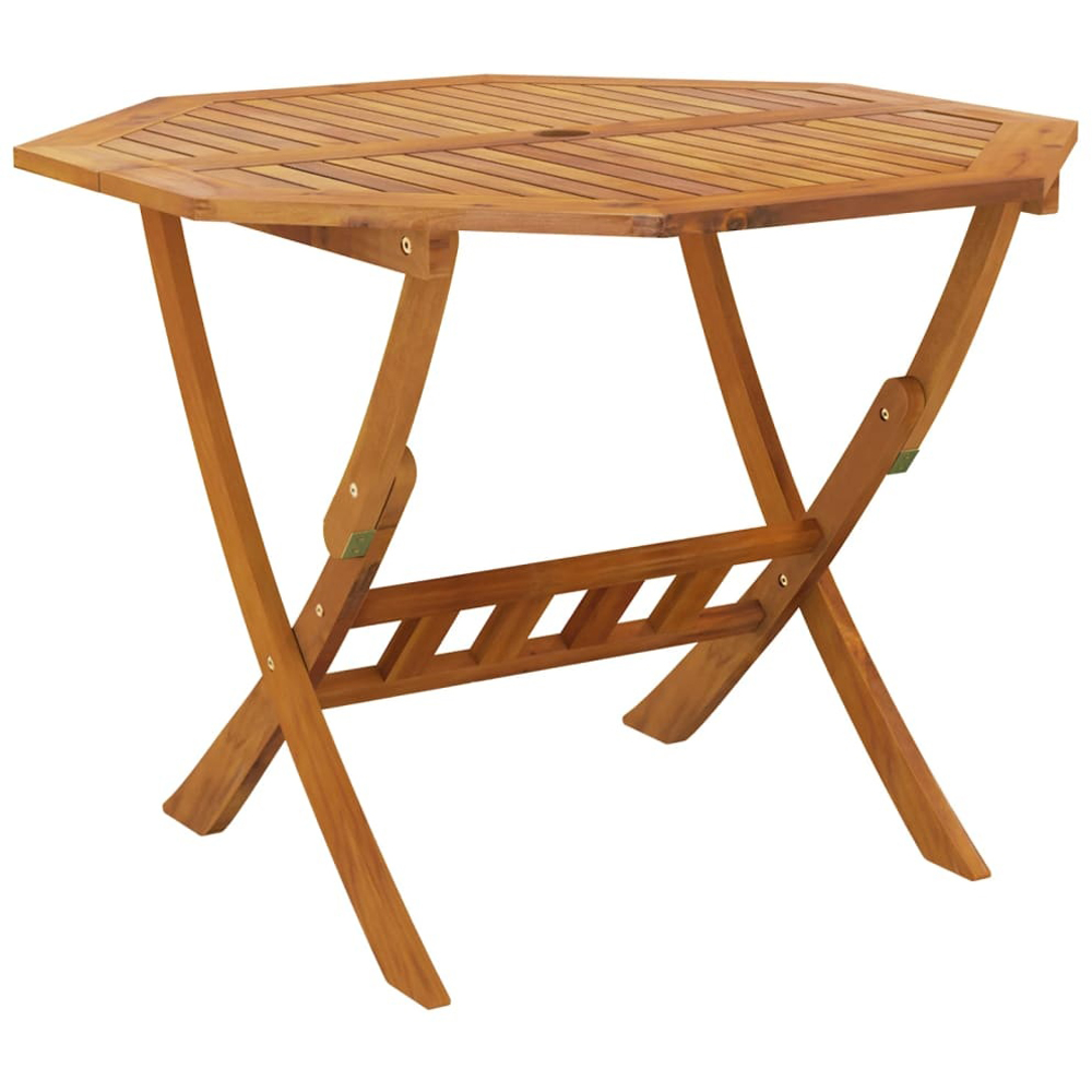 Walplus 4 Seater Solid Wood Acacia Garden Dining Set Image 5
