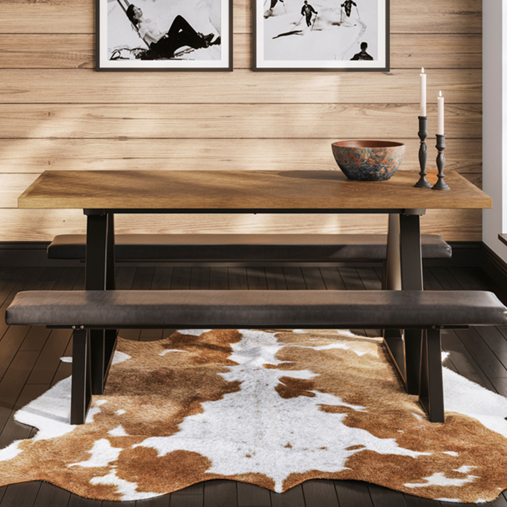 LPD Home Hyde Whiskey and Black 8 Seater Dining Table Image 1