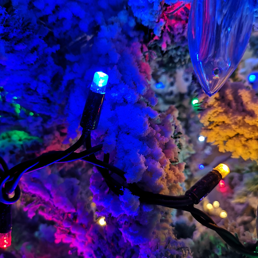 Premier 100 Multicolour LED Static Black Cable String Light 8m Image 4