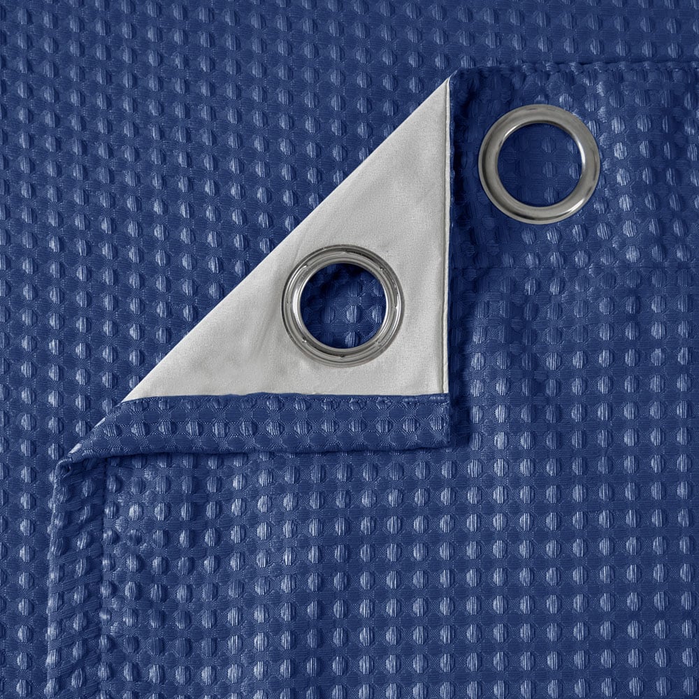 Velosso Waffle Navy Blackout Curtains 183 x 168cm Image 4