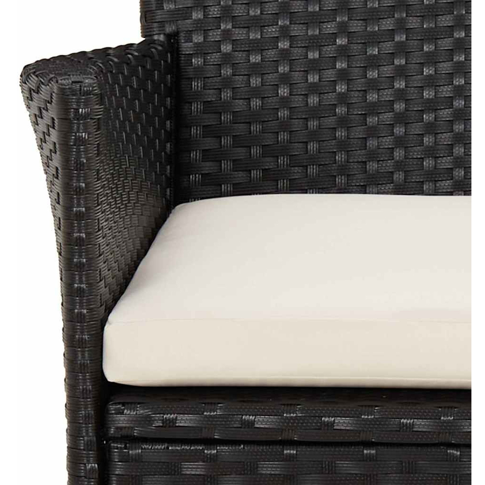 Walplus Set of 4 Black Poly Rattan Garden Chairs with Cushions Image 7