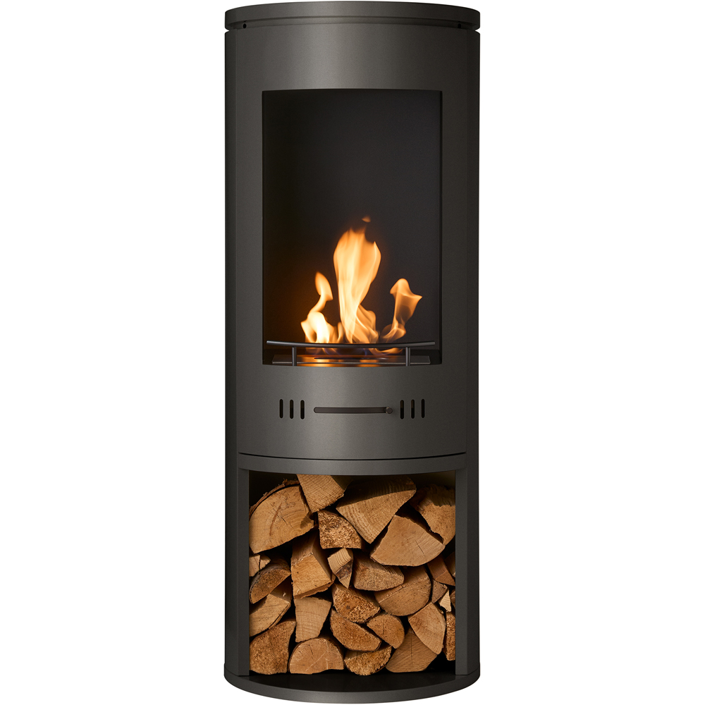 Sureflame Barilo Matte Black Bio Ethanol Stove with Log Storage 3000W Image 3