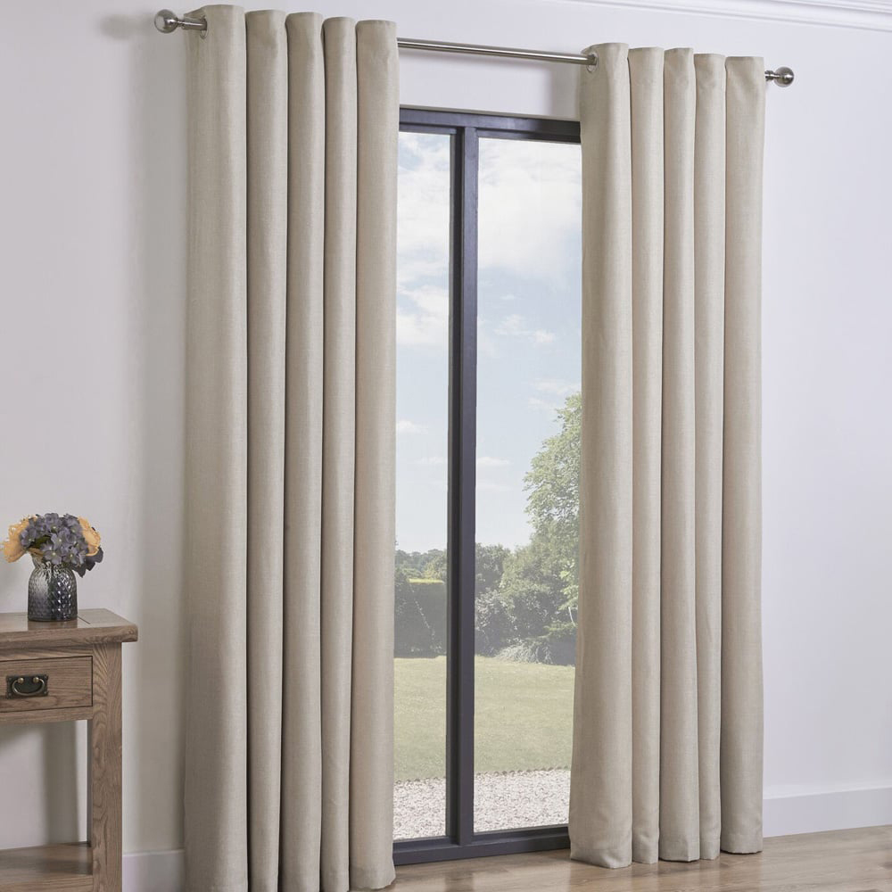 Taylor Blackout Eyelet Curtains - Natural / 137cm / 168cm Image 1