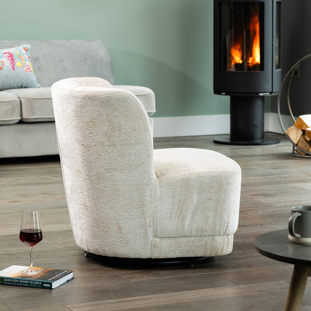 Artemis Home Camarillo Taupe Fabric Swivel Base Accent Chair Image 2