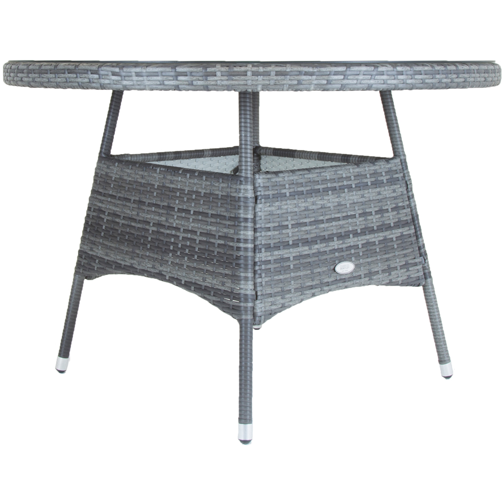 Charles Bentley Rattan 4 Seater Dining Table Grey Image 4