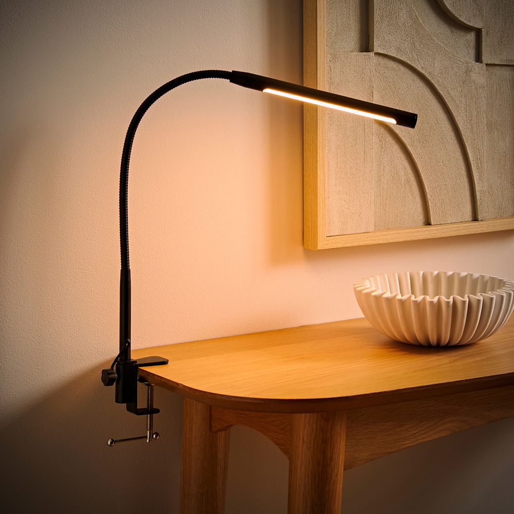 ValueLights Daylight Black Clamp LED Desk Lamp Image 8