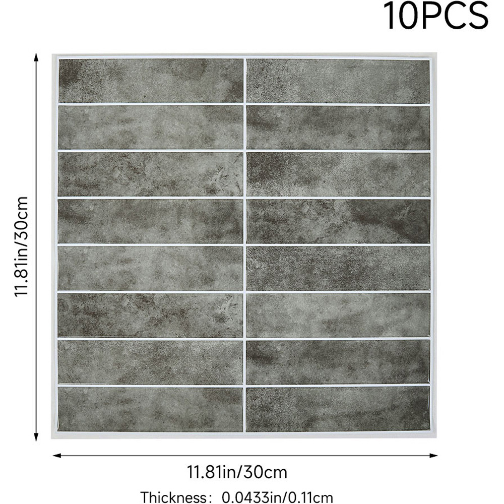 Living and Home Grey and Green Peel and Stick Wall Tile Sticker 30 x 30cm 10 Pack Image 8