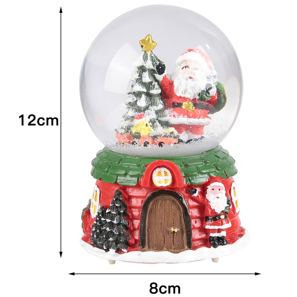 Living and Home Santa Claus Snow Ball Music Box Christmas Ornament Image 9
